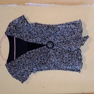 Kathy Roberts Animal Print & Floral Blouse